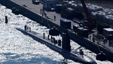 Tàu USS Columbia, tàu ngầm tấn công lớp Los Angeles của Hải quân Mỹ. Ảnh: Yonhap/TTXVN