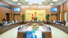 Chủ tịch Quốc hội Trần Thanh Mẫn phát biểu bế mạc phiên họp. Ảnh: Doãn Tấn/TTXVN