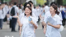 Thí sinh dự thi tốt nghiệp trung học phổ thông. Ảnh: TTXVN