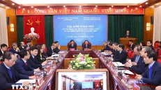 Tọa đàm khoa học “Trí tuệ nhân tạo - định hướng chiến lược và giải pháp chính sách cho Việt Nam.” Ảnh: Văn Điệp/TTXVN