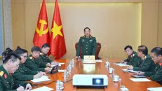 Thượng tướng Phạm Hoài Nam chủ trì làm việc. Nguồn: Báo Tiền phong