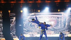 Biểu diễn võ thuật tại ngày hội. 