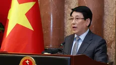 Chủ tịch nước Lương Cường phát biểu. Ảnh: Lâm Khánh/TTXVN