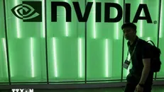 Biểu tượng của Tập đoàn Nvidia tại triển lãm máy tính ở Đài Loan (Trung Quốc), ngày 5/1/2024. Ảnh: Reuters/TTXVN