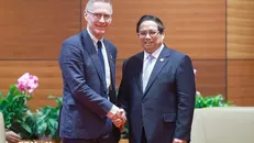 Thủ tướng Phạm Minh Chính tiếp ông Donal Brown, Phó Chủ tịch Quỹ Phát triển Nông nghiệp quốc tế (IFAD). Ảnh: Dương Giang/TTXVN