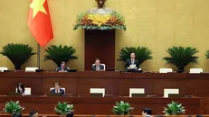 Phó Chủ tịch Quốc hội Nguyễn Khắc Định điều hành phiên họp sáng 8/5. Ảnh: An Đăng