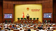 Chủ nhiệm Ủy ban Công tác đại biểu của Quốc hội Nguyễn Thanh Hải phát biểu giải trình, làm rõ một số vấn đề đại biểu Quốc hội nêu. Ảnh: Doãn Tấn