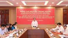 Trưởng Ban Tuyên giáo và Dân vận Trung ương Nguyễn Trọng Nghĩa phát biểu chỉ đạo buổi làm việc. Ảnh: Phương Hoa
