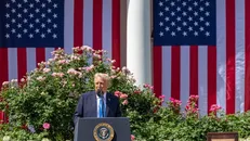 Tổng thống Mỹ Donald Trump phát biểu tại Nhà Trắng, Washington, D.C.