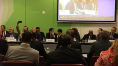 Thứ trưởng Bộ Nông nghiệp và Môi trường Nguyễn Hoàng Hiệp tại phiên họp bàn tròn cấp bộ trưởng. Ảnh: Nguyễn Văn Tuấn