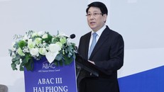 Chủ tịch nước Lương Cường phát biểu tại Phiên khai mạc Kỳ họp lần thứ 3 Hội đồng Tư vấn Kinh doanh APEC (ABAC III). Ảnh: Lâm Khánh