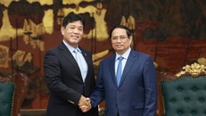 Thủ tướng Phạm Minh Chính tiếp ông Yukihito Honda. Ảnh: Dương Giang