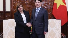 Chủ tịch nước Lương Cường tiếp Đại sứ Ai Cập tại Việt Nam Amal Abdel Kader Elmorsi Salama tới chào từ biệt, kết thúc nhiệm kỳ công tác tại Việt Nam (11/7/2025). Ảnh: Lâm Khánh