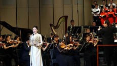 Một tiết mục nghệ thuật tại chương trình. Ảnh: Phạm Kiên