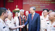 Tổng Bí thư Tô Lâm gặp mặt cán bộ Công an cấp cao nghỉ hưu. Ảnh: Thống Nhất