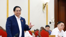 Thủ tướng Phạm Minh Chính làm việc với Ban Thường vụ Tỉnh ủy Thanh Hóa. Ảnh: Dương Giang