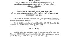 Nghị quyết số 132/NQ-UBBC về “Công bố kết quả bầu cử và danh sách những người trúng cử đại biểu Hội đồng nhân dân TP.HCM khóa X nhiệm kỳ 2021 – 2026.