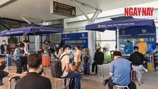 Khu vực lấy mẫu và trả kết quả xét nghiệm của Bệnh viện Tâm Anh ở sân bay Tân Sơn Nhất sáng 15/11.