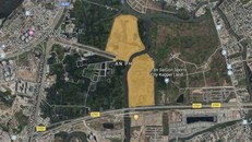 Dự án Saigon Sport City (phần màu vàng) và Khu liên hợp TDTT Rạch Chiếc nằm ở vị trí đắc địa.