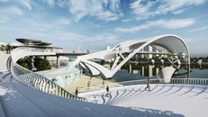 Phối cảnh 3D dự án cầu đi bộ qua sông Sài Gòn.