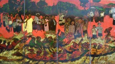 Tác phẩm "Hội đua ghe ngo" của PGS.TS, họa sĩ Nguyễn Văn Minh