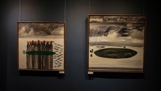 Một góc triển lãm "Đen trắng" của Lê Huy Cửu. Ảnh: TRÀ TRƯƠNG