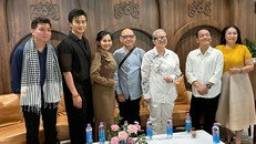 Các nghệ sĩ trong buổi họp báo ra mắt sự trở lại của "Bức ngôn đồ Đại Việt"