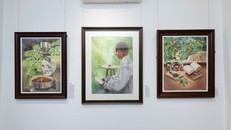 Một góc triển lãm “Non nước thanh bình”. Ảnh: TRÀ TRƯƠNG