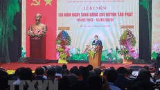 Thủ tướng Phạm Minh Chính đọc diễn văn kỷ niệm 110 năm ngày sinh đồng chí Huỳnh Tấn Phát.