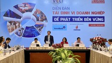 Quang cảnh Diễn đàn “Tái định vị doanh nghiệp để phát triển bền vững”.