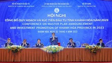 Thủ tướng Phạm Minh Chính dự Hội nghị công bố Quy hoạch và Xúc tiến đầu tư tỉnh Khánh Hòa năm 2023. Ảnh: VGP/Nhật Bắc.