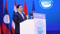 Thủ tướng Phạm Minh Chính phát biểu tại Hội nghị Cấp cao lần thứ 4 Ủy hội sông Mekong quốc tế.