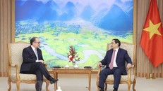 Thủ tướng Phạm Minh Chính tiếp Bộ trưởng Ngoại giao Cộng hoà Áo Alexander Schallenberg. Ảnh: Dương Giang/TTXVN.