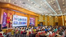 Toàn cảnh lễ phát động Ngày hội STEM Quốc gia lần thứ 9. Ảnh: Minh Sơn/TTXVN.