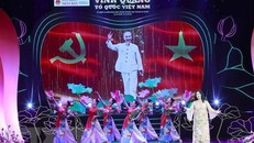 Tiết mục nghệ thuật tại chương trình. Ảnh: Doãn Tấn/TTXVN.