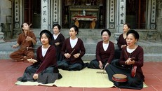 Buổi tập của Câu lạc bộ Hát Xẩm tại huyện Yên Mô, tỉnh Ninh Bình. Ảnh: Hải Yến/TTXVN.