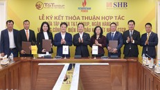 Đại diện T&T Group, SHB và PV Power tại Lễ ký kết Thỏa thuận hợp tác.