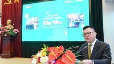 Ông Lê Quốc Minh, Ủy viên Ban Chấp hành Trung ương Đảng, Tổng Biên tập Báo Nhân Dân, Phó Trưởng Ban Tuyên giáo Trung ương, Chủ tịch Hội Nhà báo Việt Nam phát biểu tại Lễ ra mắt Chương trình "Xây Tết 2024".