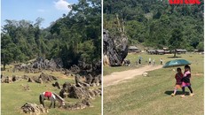 Hang Táu (Mộc Châu) đem đến hình ảnh một ngôi làng nguyên thủy.