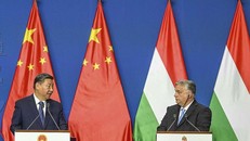 Chủ tịch Trung Quốc Tập Cận Bình và Thủ tướng Hungary Viktor Orban tại Budapest, Hungary, ngày 9/5/2024.