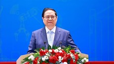 Thủ tướng Phạm Minh Chính phát biểu tại Diễn đàn nâng cao năng suất lao động quốc gia năm 2024. Ảnh: Dương Giang/TTXVN.