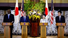 Ngoại trưởng Blinken và Bộ trưởng Quốc phòng Mỹ Lloyd Austin đã có cuộc hội đàm "2+2" với những người đồng cấp Nhật Bản Yoko Kamikawa và Minoru Kihara. Ảnh: New York Times.