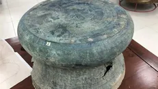 Trống đồng Gia Phú. Ảnh: Bảo tàng tỉnh Lào Cai.