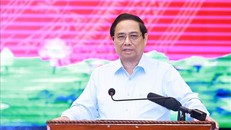 Thủ tướng Phạm Minh Chính phát biểu tại buổi làm việc với Ban thường vụ Tỉnh uỷ Đồng Nai. Ảnh: Dương Giang/TTXVN.