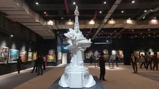 Điêu khắc "Người mẹ quê hương Đồng Khởi" của tác giả Châu Trâm Anh. Ảnh: Minh Thu