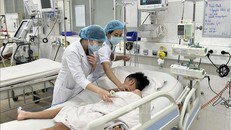 Trẻ mắc sốt xuất huyết nặng được điều trị tại Khoa Cấp cứu - Hồi sức tích cực - Chống độc trẻ em, Bệnh viện Bệnh Nhiệt đới TP Hồ Chí Minh.