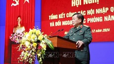 Thượng tướng Hoàng Xuân Chiến, Ủy viên Trung ương Đảng, Ủy viên Thường vụ Quân ủy Trung ương, Thứ trưởng Bộ Quốc phòng, phát biểu tại Hội nghị. Ảnh: TTXVN.