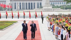 Tổng Bí thư, Chủ tịch Trung Quốc Tập Cận Bình chủ trì Lễ đón chính thức Tổng Bí thư, Chủ tịch nước Tô Lâm tháng 08/2024.