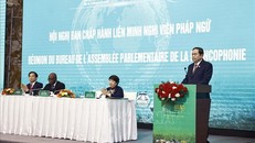 Chủ tịch Quốc hội Trần Thanh Mẫn phát biểu khai mạc hội nghị. Ảnh: Doãn Tấn/TTXVN.