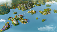 Flamingo Majestic Islands Resort phối cảnh tổng thể nhìn từ trên cao.